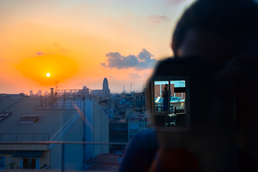 Barcelona Rooftops, Self-Portrait