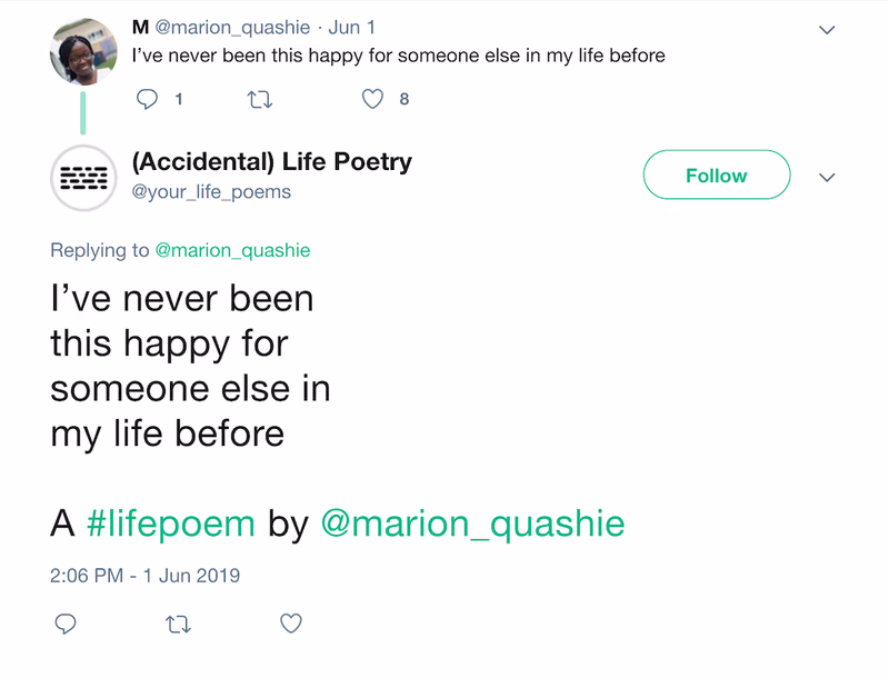 Screenshot visualization of Twitter Poetry Detection